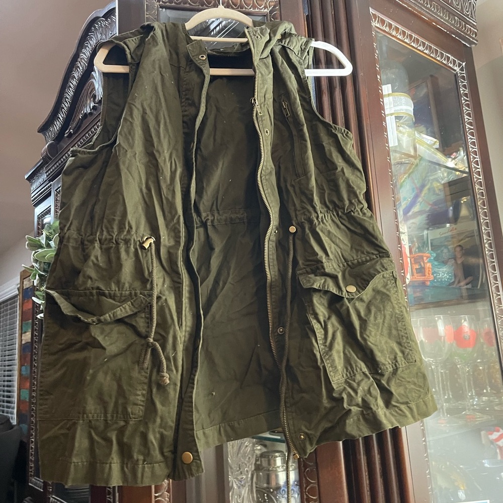 Zenana Outfitters Olive Green Utility Vest